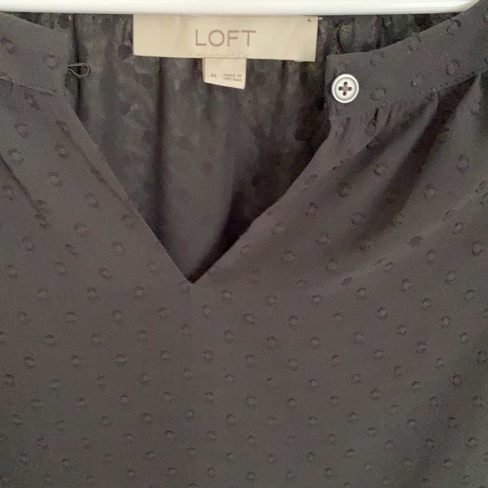 Loft black ruffled top - Picture 3 of 4